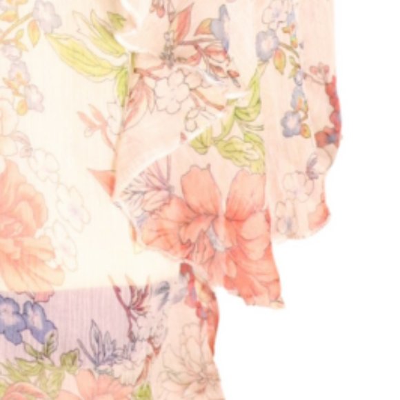 🎊3 FOR $10  ROSEY BURG WOMENS MEDIUM  FLORAL LIGHT WAIGHT BLOUSE - Picture 3 of 4
